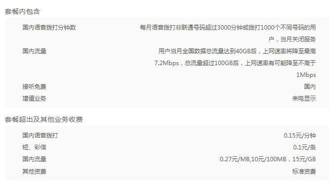 温州联通大冰神卡套餐 联通大冰神卡套餐