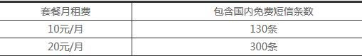 短信套餐 移动全球通短信套餐