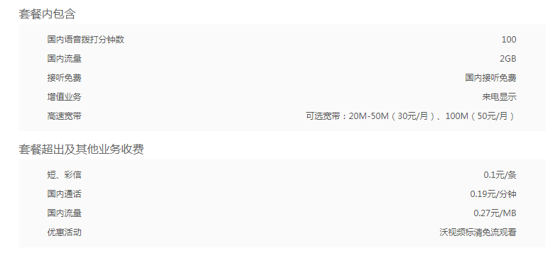 联通4G流量王18B套餐